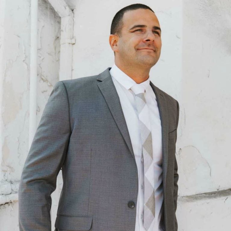Neil wearing Kenneth Cole suit