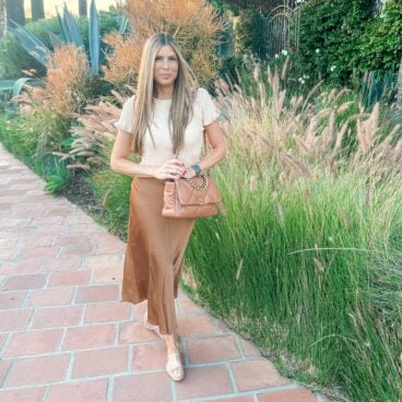 Corrine satin skirt outfit