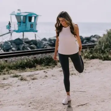 corrine wearing lululemon leggings