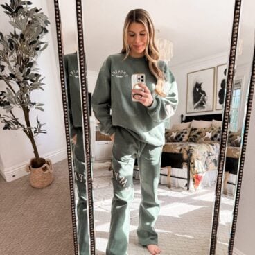 Corrine wearing Mayfair Group set