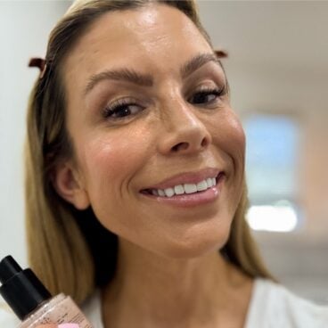 Corrine after applying setting spray